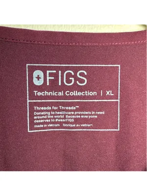 FIGS Technical Collection V-Neck Scrub Top Burgundy XL thumbnail 3