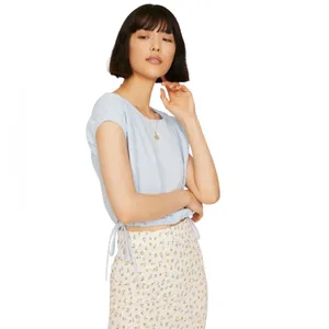 Sky Blue Women's Crop Top thumbnail 2