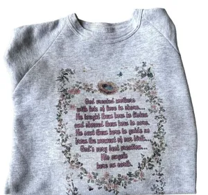 VTG 90s Hallmark God Created Mothers Sweatshirt Sz S? M? Bird Bee Butter… thumbnail 1