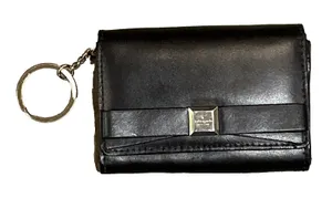 Kate Spade Darla Montford Park Black Leather Bow Key Ring Wallet thumbnail 1