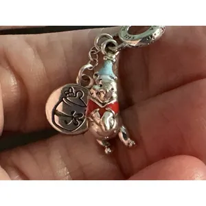 PANDORA Disney Winnie the Pooh HapBee Birthday Dangle Charm 799385C01 S925 ALE thumbnail 2