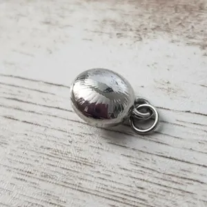 Silver Tone Small Circle Clear Gem Pendant (No Chain Included) thumbnail 3