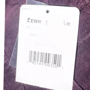 Free People Panther Corduroy Paperbag Pants Purple High‎ Rise Tapered XS thumbnail 6