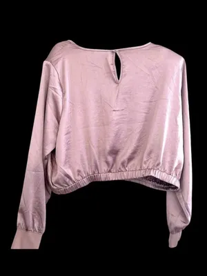 EXPRESS SILKY MAUVE LONG SLEEVE BLOUSE SMALL thumbnail 3