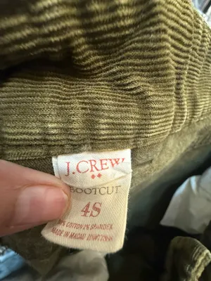 J. Crew Olive Green Corduroy Bootcut Pants size 4S thumbnail 7