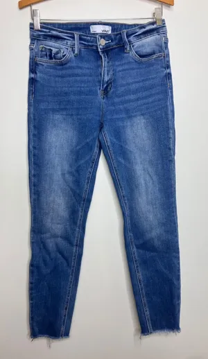 Vervet Skinny Jeans Womens 29 Blue Excellent Raw Hem Stretch Cropped V2159M thumbnail 1