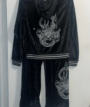 BCBG Max Azria BLACK VELVET BLING SILVER STUD DRAGON & LOGO HOODIE & CROPPED PANTS SET NWT thumbnail 1