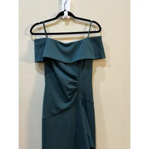 Xscape Women's Long Scuba Crepe Off-The-Shoulder Dress 3008X Size 4 Ruffle thumbnail 5