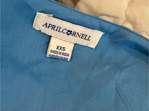 April Cornell Blue Floral Rayon Wrap Maxi Dress XXS Ruffle Hem Boho NWOT thumbnail 6