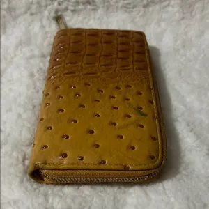 Ostrich‎ Faux leather Brown Textured Wallet thumbnail 6
