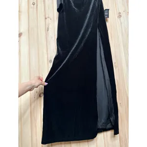 NWT Lulus Mysterious Elegance Black Velvet One-Shoulder Maxi Dress Gala Sz M thumbnail 5