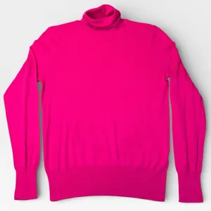 J.Crew Bright Pink Merino Wool Turtleneck Sweater Women's Medium thumbnail 2