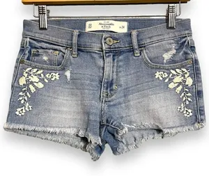 Abercrombie and Fitch Cut Off Shorts Embroidered thumbnail 1