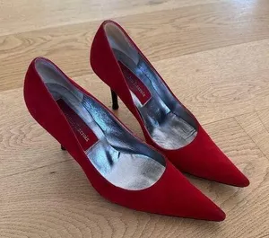 Christian Lacroix - Pointed Toe Stiletto Pumps in Red thumbnail 1