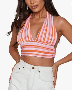 Amazon Womens halter backless knitted crop top - thumbnail 1