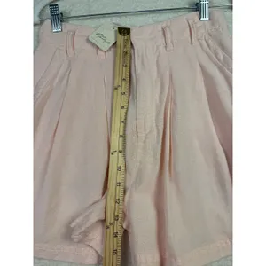 FREE PEOPLE Calla Linen High Waist‎ Bermuda Shorts Sz 2 Pink NEW Coastal Grandma thumbnail 5