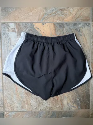 Nike Dri-FIT Tempo Running Shorts Black White Mesh Trim Inner Brief Size Small S thumbnail 3