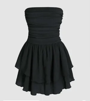 Cider Black Strapless Mini Dress thumbnail 1