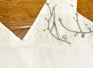 Zara viral tik tok Poplin Mini Dress with jewel appliqué/ floral embroidery M thumbnail 19