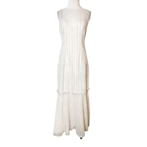 Tularosa Zana Dress in Ivory‎ smocked side maxi dress multicolor stripe thumbnail 8