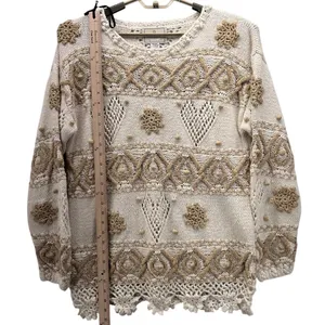 Express Vintage Fair Isle Sweater Cream Medium‎ thumbnail 9