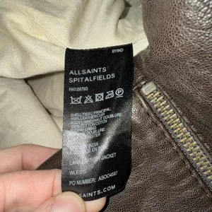 AllSaints Brown Leather‎ Lana Moto Biker Jacket Size 12 thumbnail 9