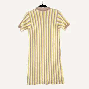 Rue Stiic Womens Dress Yellow Mini Sweater V Neck Striped Short Sleeve Size XS thumbnail 2