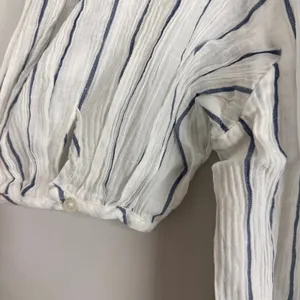 J.CREW Puff Sleeve Top Sheer Gauze Nautical Stripe Small NWT Coastal Prep Vacay thumbnail 10