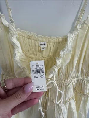NWT aerie yellow cotton milkmaid sundress thumbnail 6