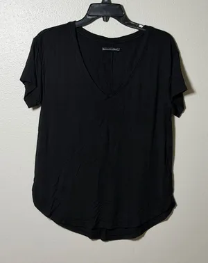 Abercrombie & Fitch Women Black Short Sleeve V-Neck Tee Basic size‎ Small thumbnail 1