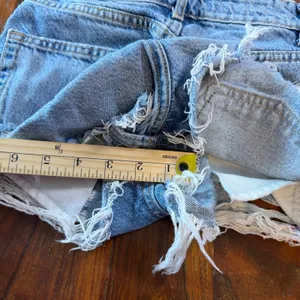 Zara Light Wash Distressed High Waisted Denim Shorts Size 0 727/002/400/32 thumbnail 6