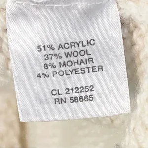 Classiques Entier Size Small Cream Mohair Wool Cable Knit Short Sleeve Button‎ thumbnail 4