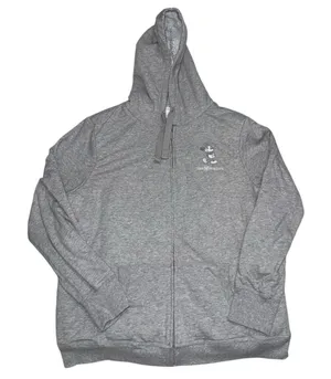 Walt Disney World Full Zip Sherpa Gray Hoodie Embroidered Mickey Mouse XL jacket thumbnail 1