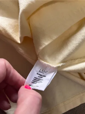 JOHN GALT Brandy Melville Pale Yellow Crewneck T-Shirt Cotton Tee One Size EUC thumbnail 4