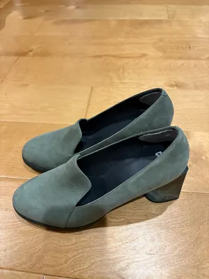 Camper Suede Block clear Heel pumps shoes greenish sz 39 8.5-9 thumbnail 3
