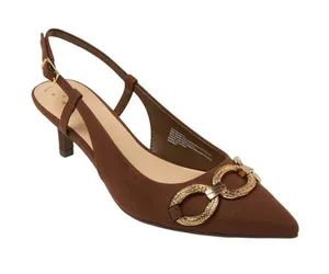 NWT A New Day Tabitha Oversized Chain Sling Back Heels 94305250 Brown 9.5M thumbnail 1
