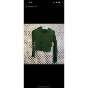 Neon Green hoodie cropped athletic athleisure wear tracksuit set size M thumbnail 2