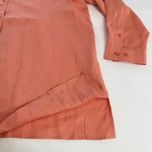 LL Bean Coral Orange Premium Washable Linen Long Sleeve Button‎ Up Shirt Size 1X thumbnail 5