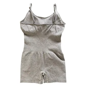 Seamless Womens Slim Fit Yoga Romper M Gray Heathered Slim Fit Modern Bodyshaper thumbnail 3
