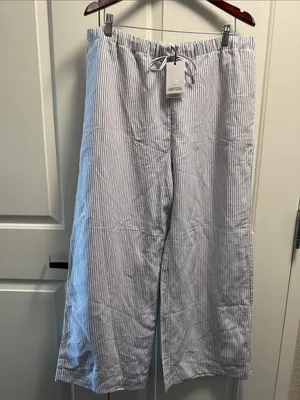 Aritzia The Lodge Pant Cruiselinen Striped Wide Leg XL NWT thumbnail 4