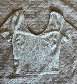 Lululemon Crop Top White & Grey Camo thumbnail 1