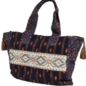 Free People Basel Tassel Patchwork Tote In Southwestern Pattern NWOT thumbnail 1