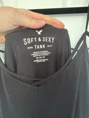 American Eagle Black Soft & Sexy Tank Size Medium thumbnail 3