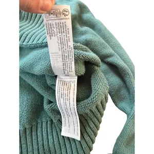 Abercrombie & Fitch Sage Green Chunky‎ Ribbed V-Neck Collared Sweater Womens M thumbnail 4