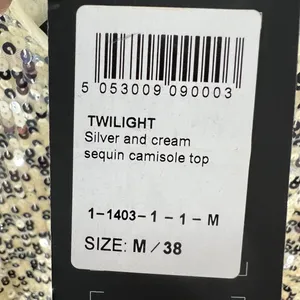 Goldie Twilight Camisole Top Womens M Silver Cream Sequin Sparkles‎ Shimmer Glam thumbnail 12