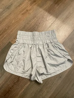 Free People The Way Home Smocked-Waist Athletic Shorts Large thumbnail 2