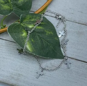 Stainless Steel Cross anklet thumbnail 2