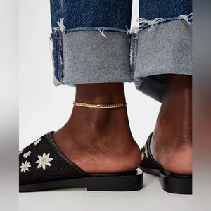 Free People Becky Daisy Embroidered Mules in Black 9 thumbnail 4