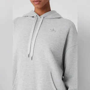 NWT Alo Yoga Accolade Hoodie Athletic Heather Grey Size S thumbnail 4
