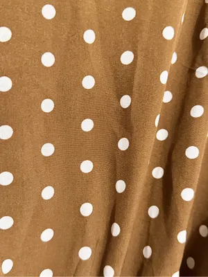 Shein Brown Polka Dot Ruffle Peplum Top 1xl curve thumbnail 5